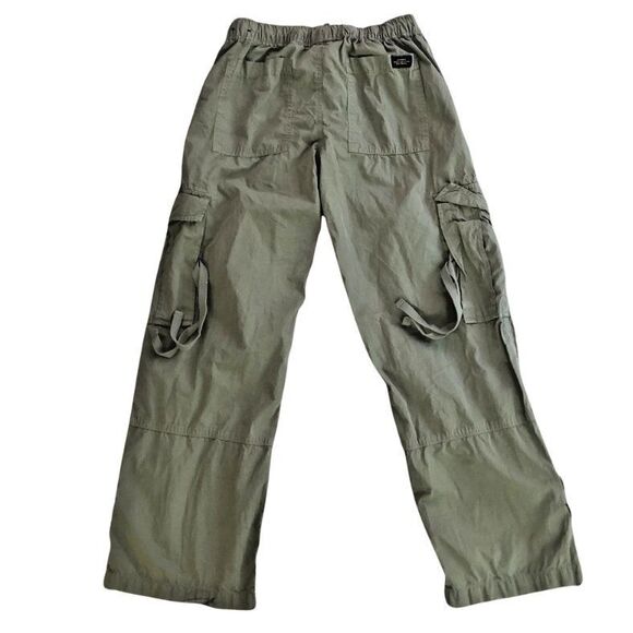Superdry Low Rise Wide Leg Cargo Pants Womens Size 28x32 Khaki Olive Baggy Loose - Picture 7 of 16